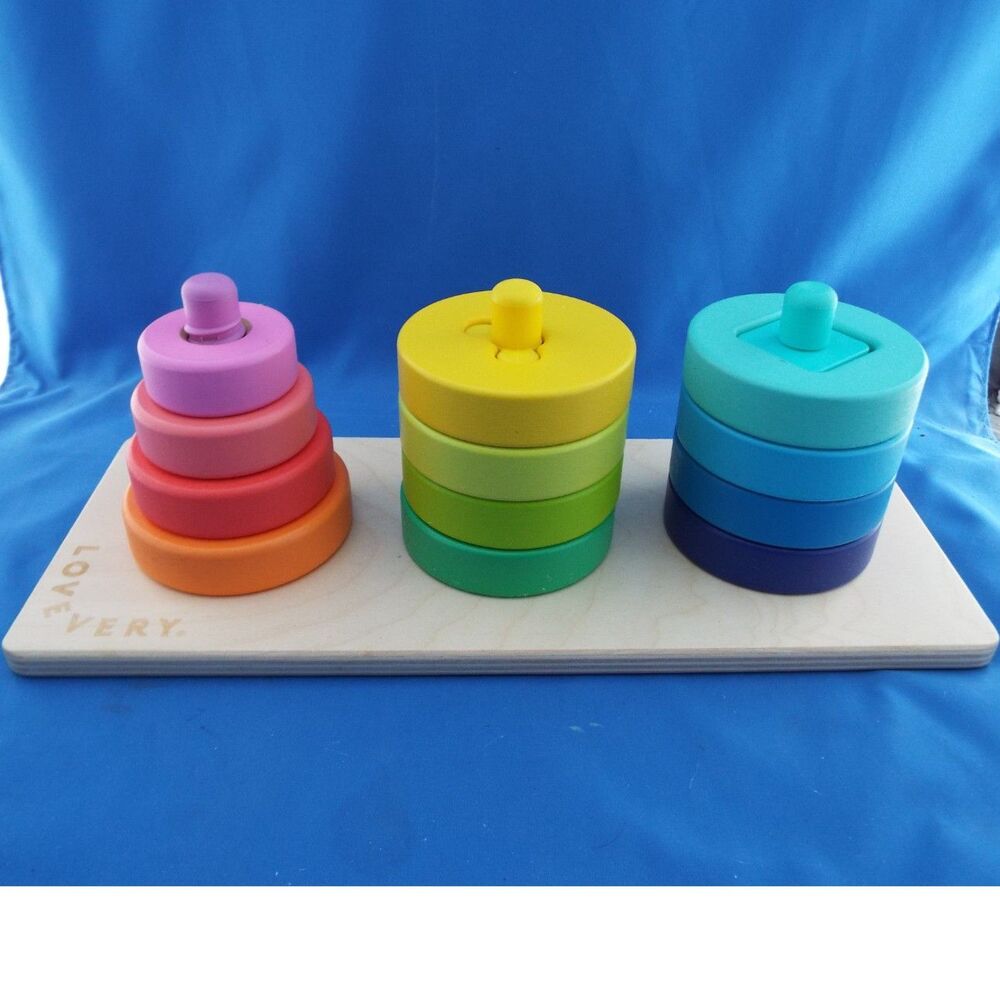 LOVEVERY Sorting Puzzle Twist Pivot Stacking Investigator Toy Montessori Wooden